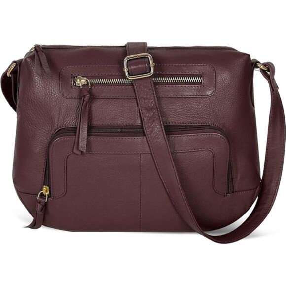 Handbags - Real Leathers Crossbody Bag - Maroon